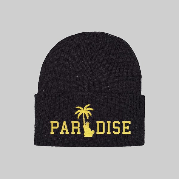 PARADISE NYC LIBERT PALM GOLD SKULLY HAT BLACK 